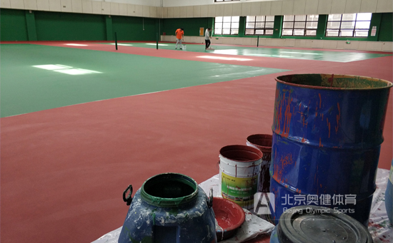 塑膠網(wǎng)球場(chǎng)翻新施工圖