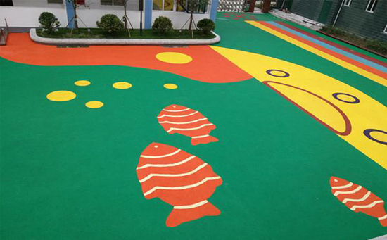 幼兒園塑膠跑道金魚(yú)圖案圖片